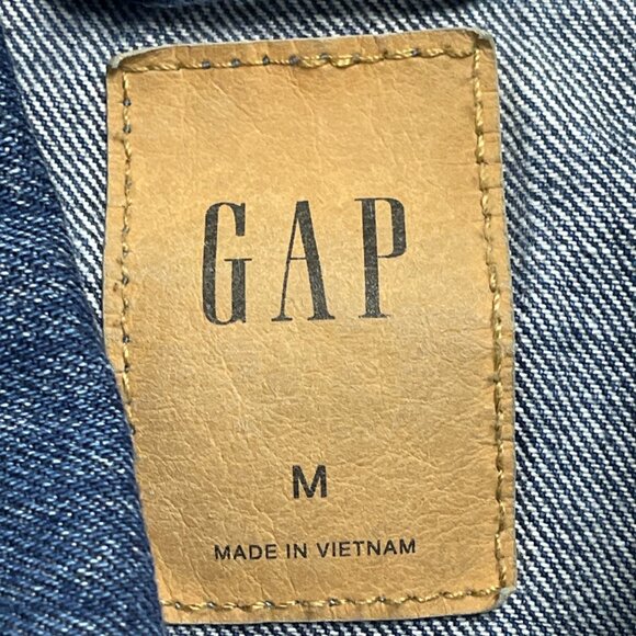 Gap Denim Blue Women's Classic Fitted Trucker Jacket Versatile Casual Style Sz M - Picture 7 of 9